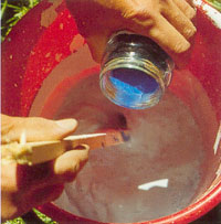 Använd kalkäkta pigment om du vill att kalkfärgen skall ha en kulör