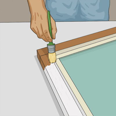 Använd en rund pensel när du målar
